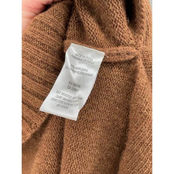 Women's Theory Skirt, Brown Midi Pull-On Skirt in Wool-Cashmere size Small flaw - Picture 4 of 5